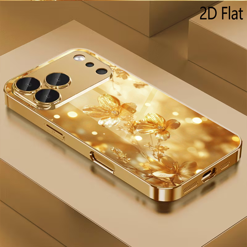 Phone Cases H&M - The Golden Flower Patterned tempered glass