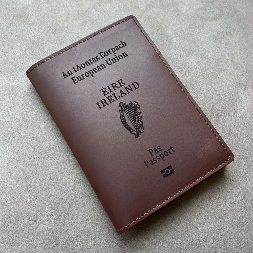 Phone Cases Ireland - Personalised Leather Irish Passport Cover Vintage