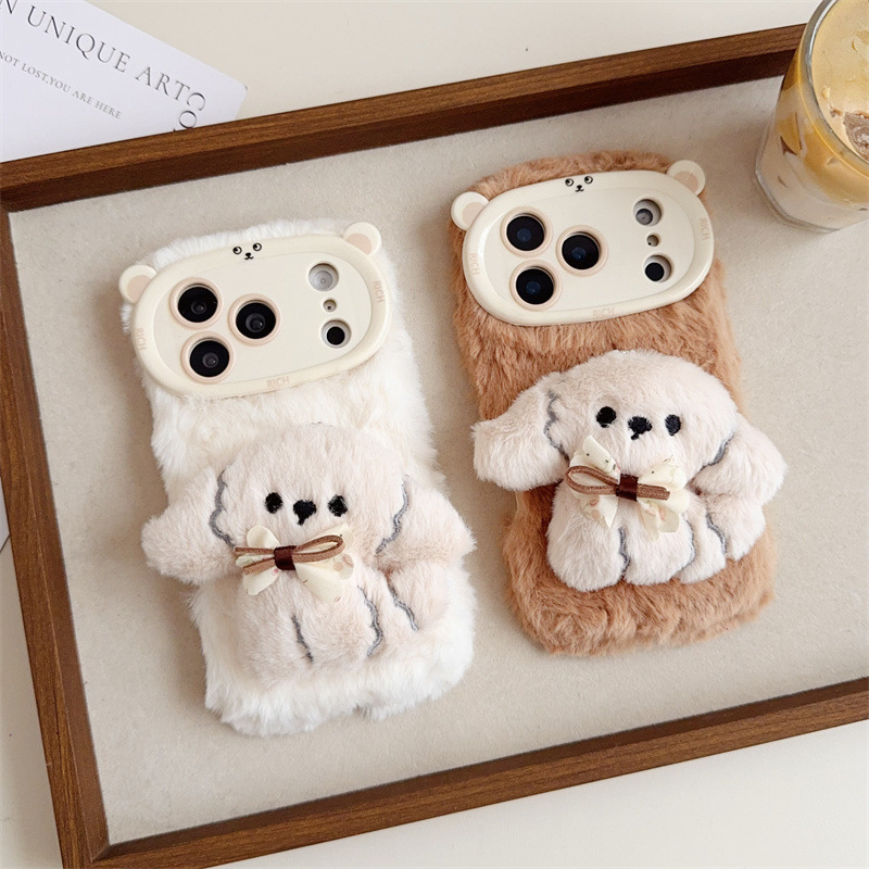3D Cartoon Bowknot Puppy Warm  - Phone Cases Iphone 13 评论和价格