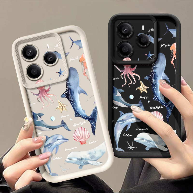 Cute Dolphin Patterned Soft Ca - Phone Cases Xiaomi 15 评论和价格
