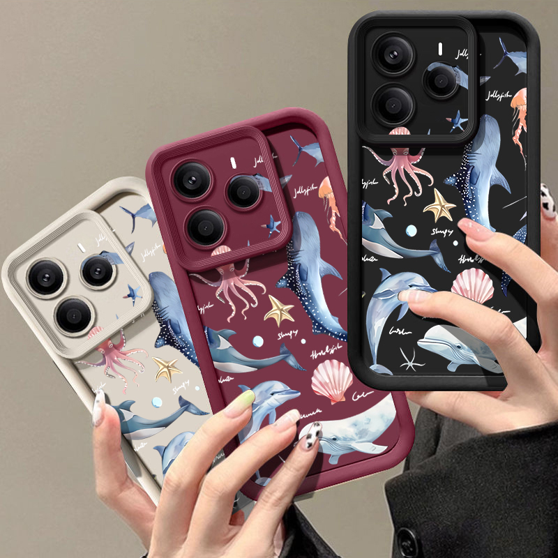 Cute Dolphin Patterned Soft Ca - Phone Cases Xiaomi 15 评论和价格
