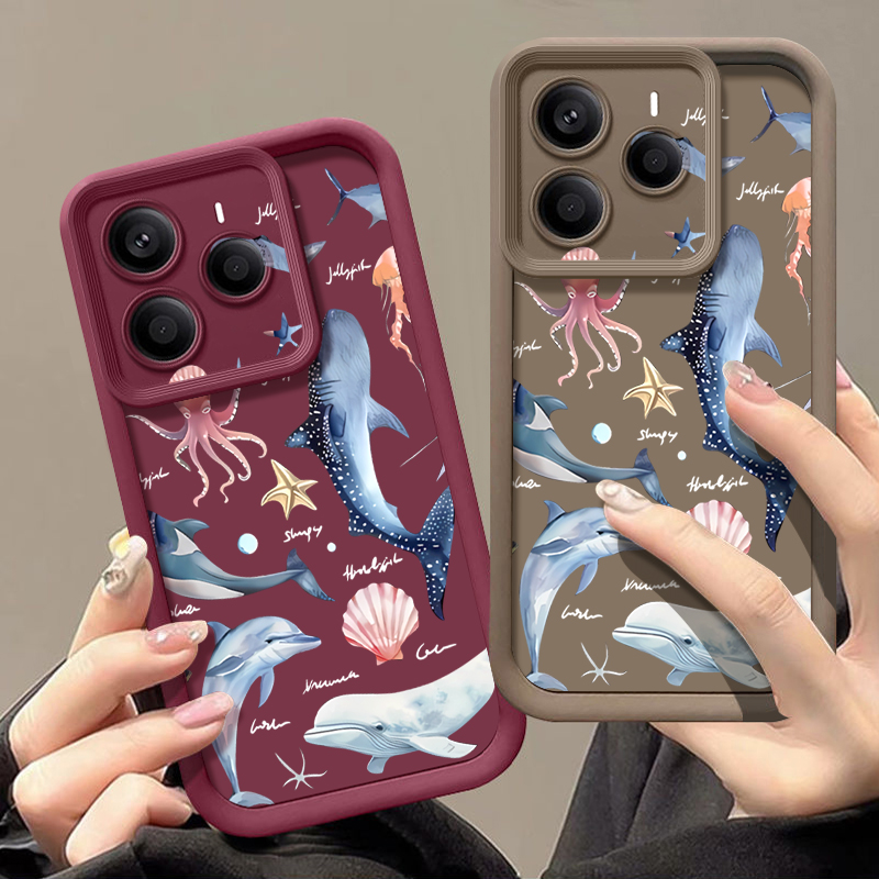 Cute Dolphin Patterned Soft Ca - Phone Cases Xiaomi 15 评论和价格