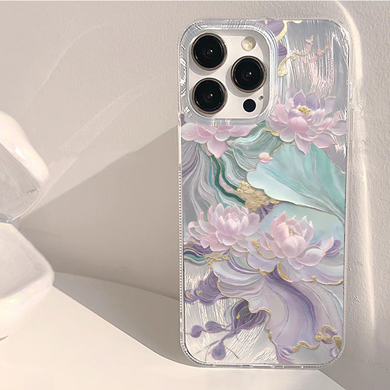 Dreamy Purple Lotus Print Aest - Phone Cases Xr Iphone 评论和价格