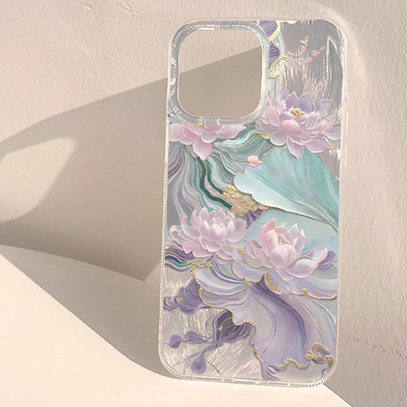 Dreamy Purple Lotus Print Aest - Phone Cases Xr Iphone 评论和价格