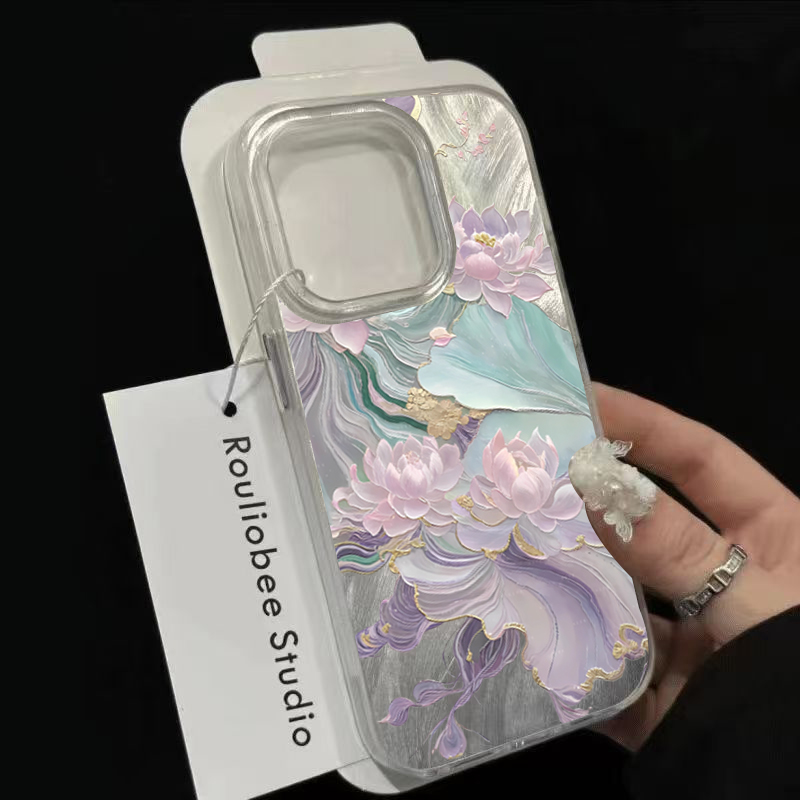 Dreamy Purple Lotus Print Aest - Phone Cases Xr Iphone 评论和价格