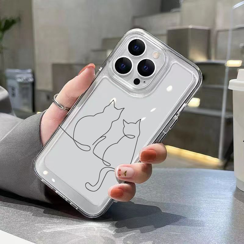 Cute Line Cat Anti-drop Phone  - Phone Cases Xiaomi 15 评论和价格