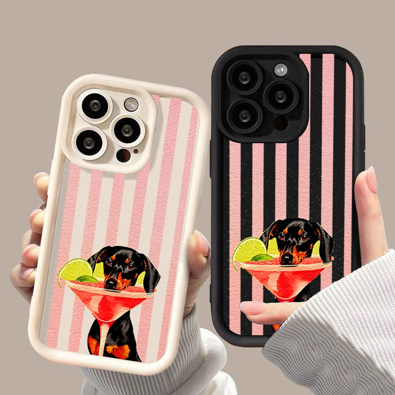 Cute Dog Striped Print Shockpr - Phone Cases Xiaomi 15 评论和价格