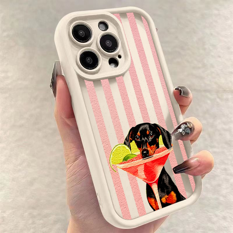 Cute Dog Striped Print Shockpr - Phone Cases Xiaomi 15 评论和价格