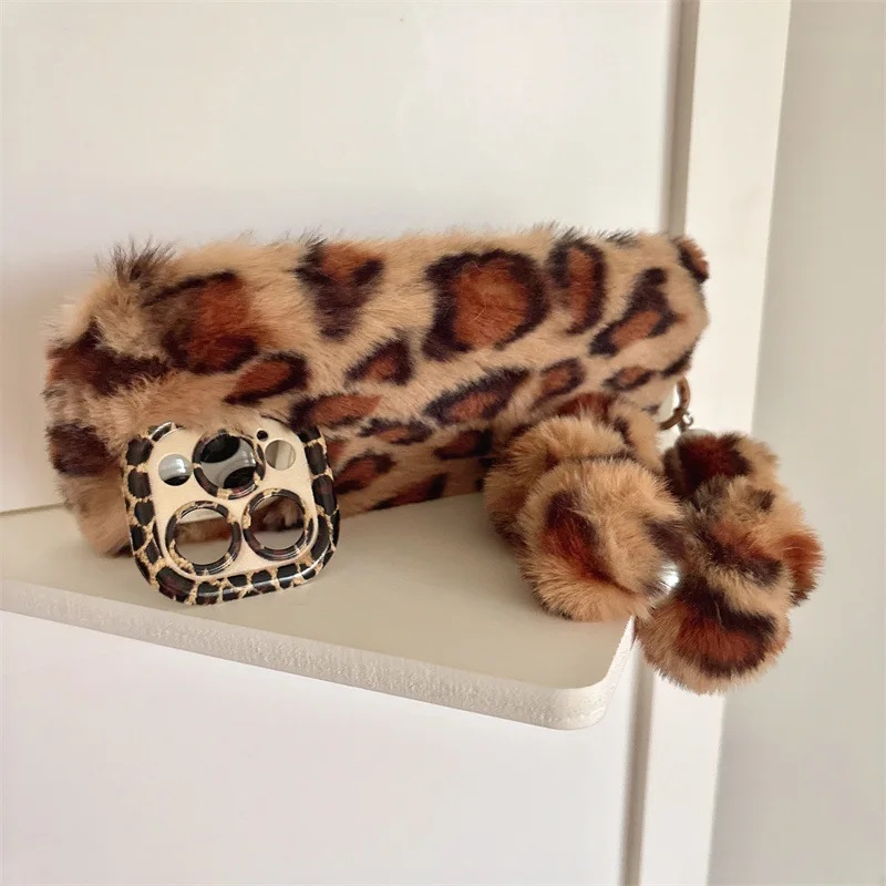 Fashion Leopard Furry Plush Le - Phone Cases Iphone 13 评论和价格